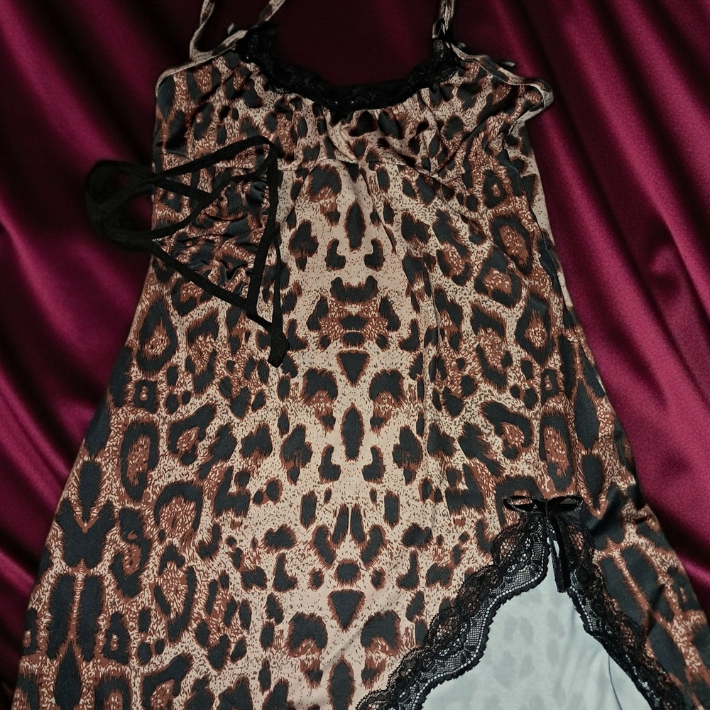 Leopard Print Lingerie with Lace Trim